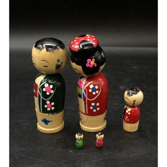 KOKESHI Nesting Mother Father & Child DONKO Nodder Bobble Rice Grain Baby - Picture 8 of 12